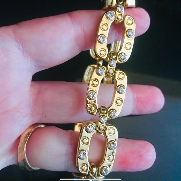 18 KT GOLD PLATED BRACELET Exquisite Luxury Designer STUNNING!  NEW CONDITION - Picture 5 of 16